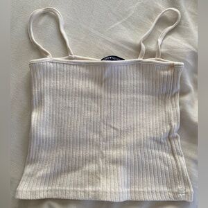 Small Cream Ribbed Tank Top